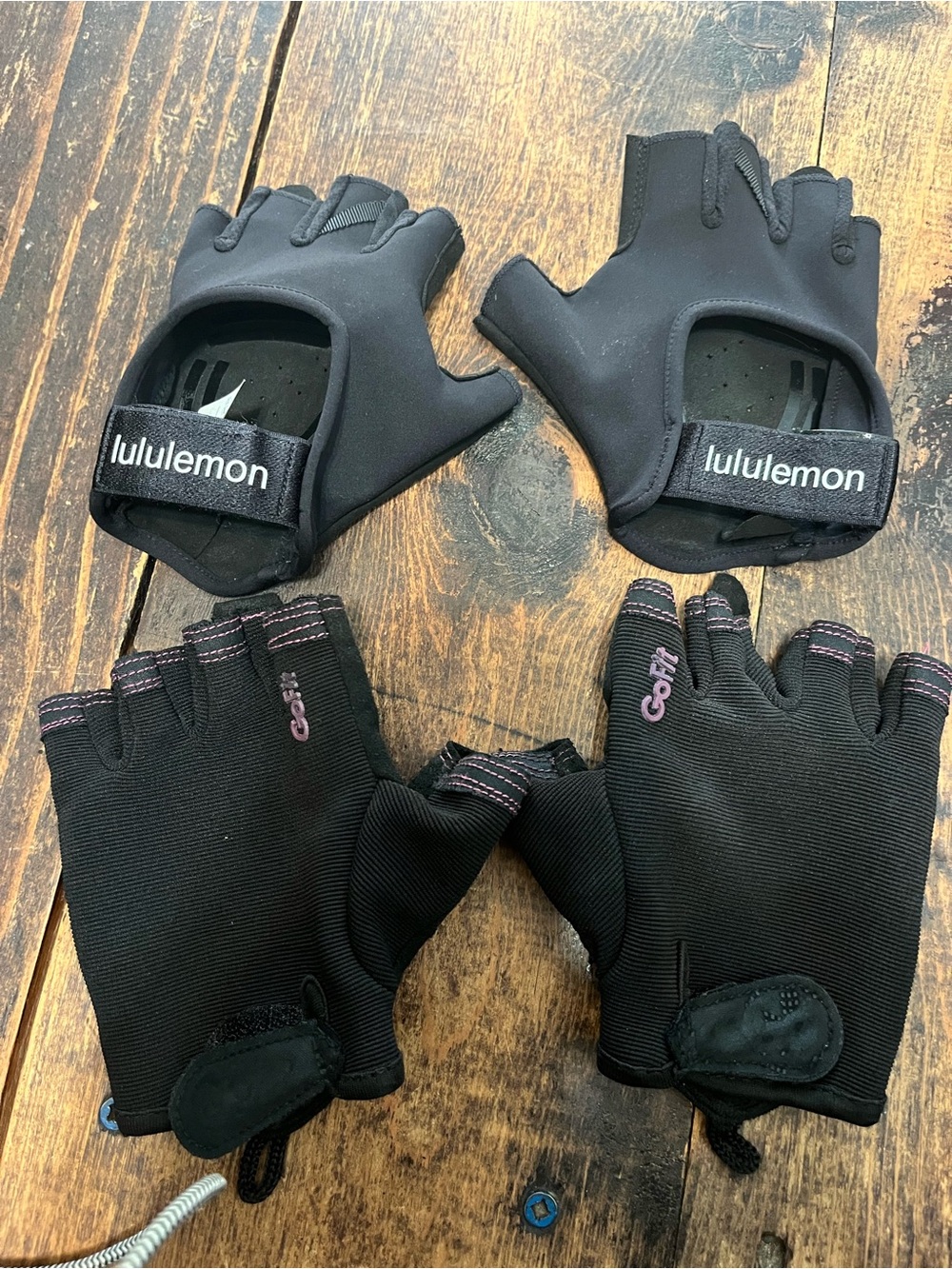 lululemon athletica Black Fingerless Workout Gloves Duo